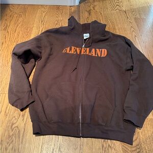 Cleveland hooded sweatshirt.